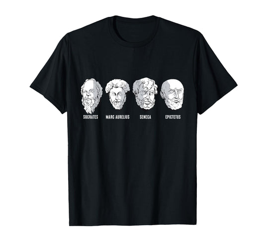 Stoic Philosophers Aurelius Socrates Seneca Epictetus T-Shirt