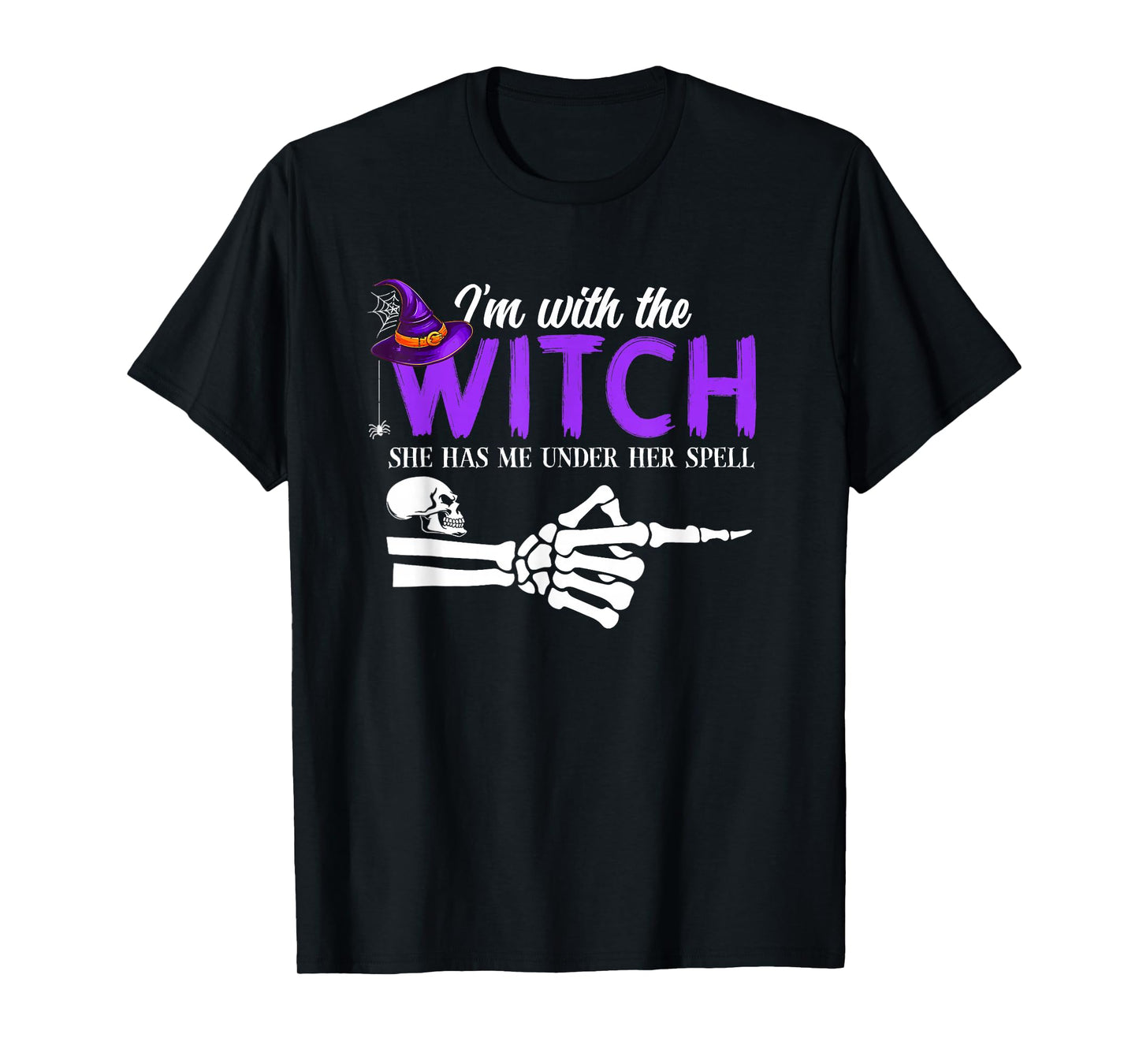 I'm with The Witch Funny Halloween Couple Costume Party T-Shirt