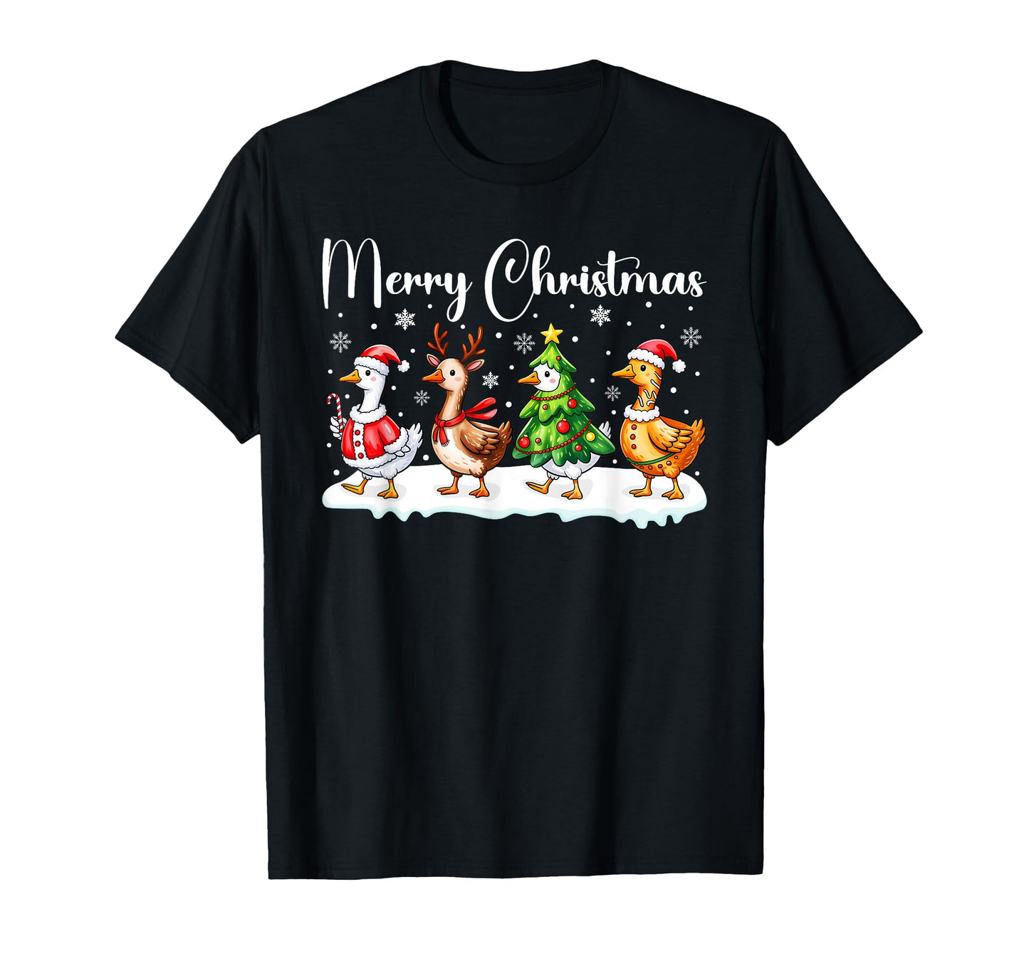 Funny Goose Christmas Holiday Outfit Geese Farm Animals T-Shirt