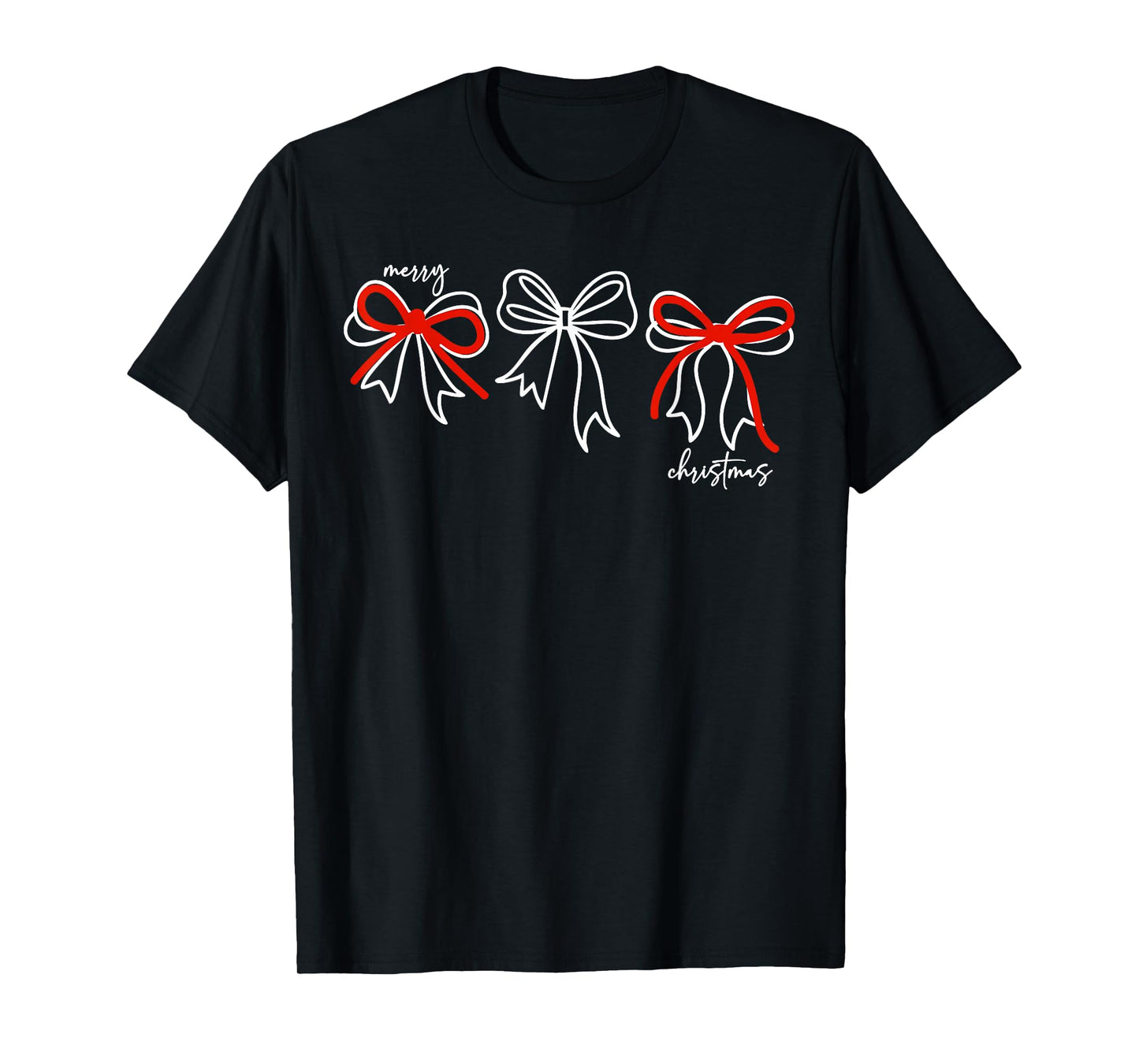 Coquette Bow Merry Christmas Xmas Family Pajamas Holiday T-Shirt