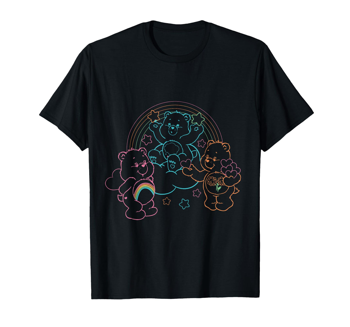 Care Bears Vintage Rainbow Outline Bears T-Shirt