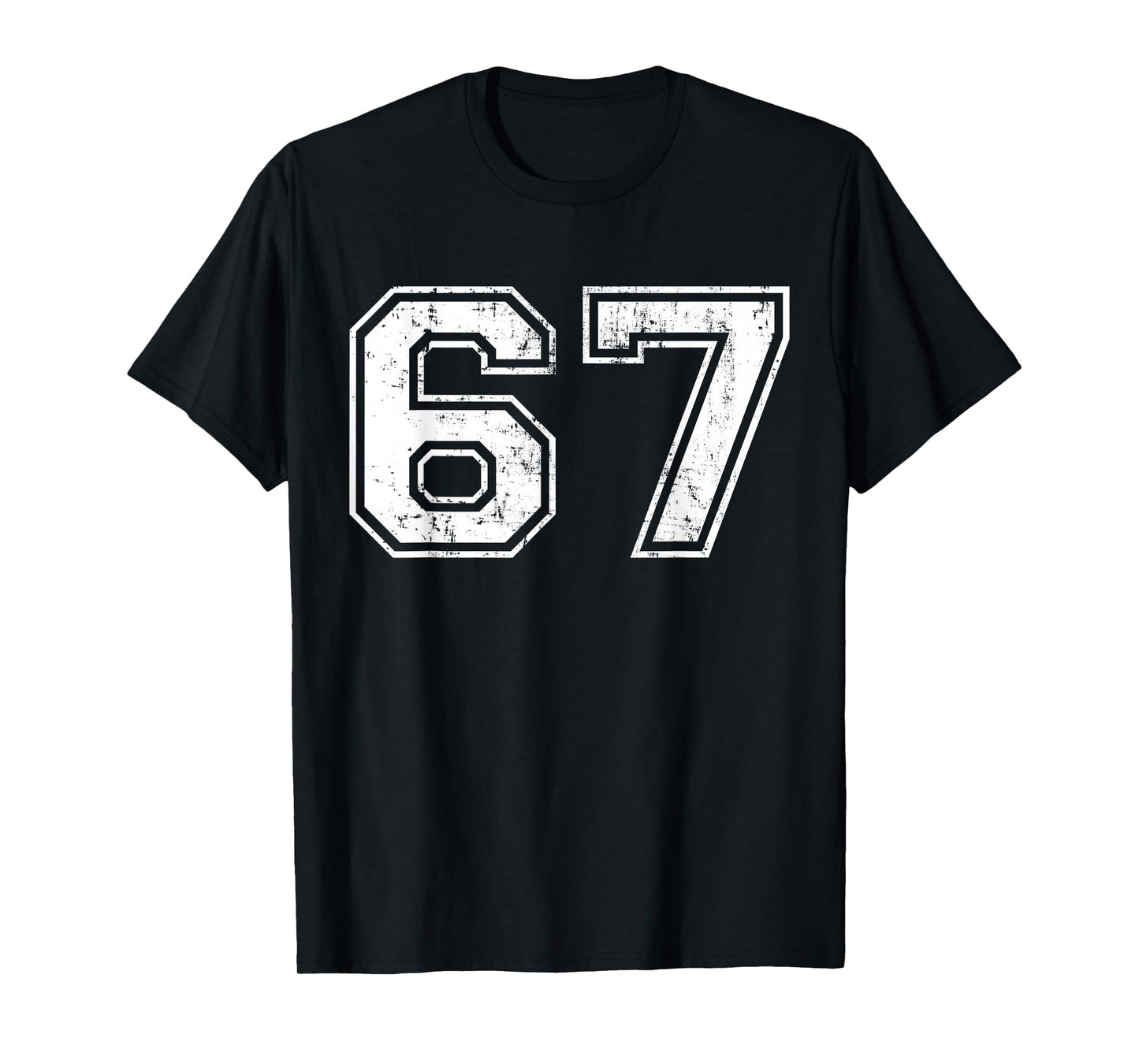 Number 67 Distressed Vintage Sixty Seven Sport Team Practice T-Shirt