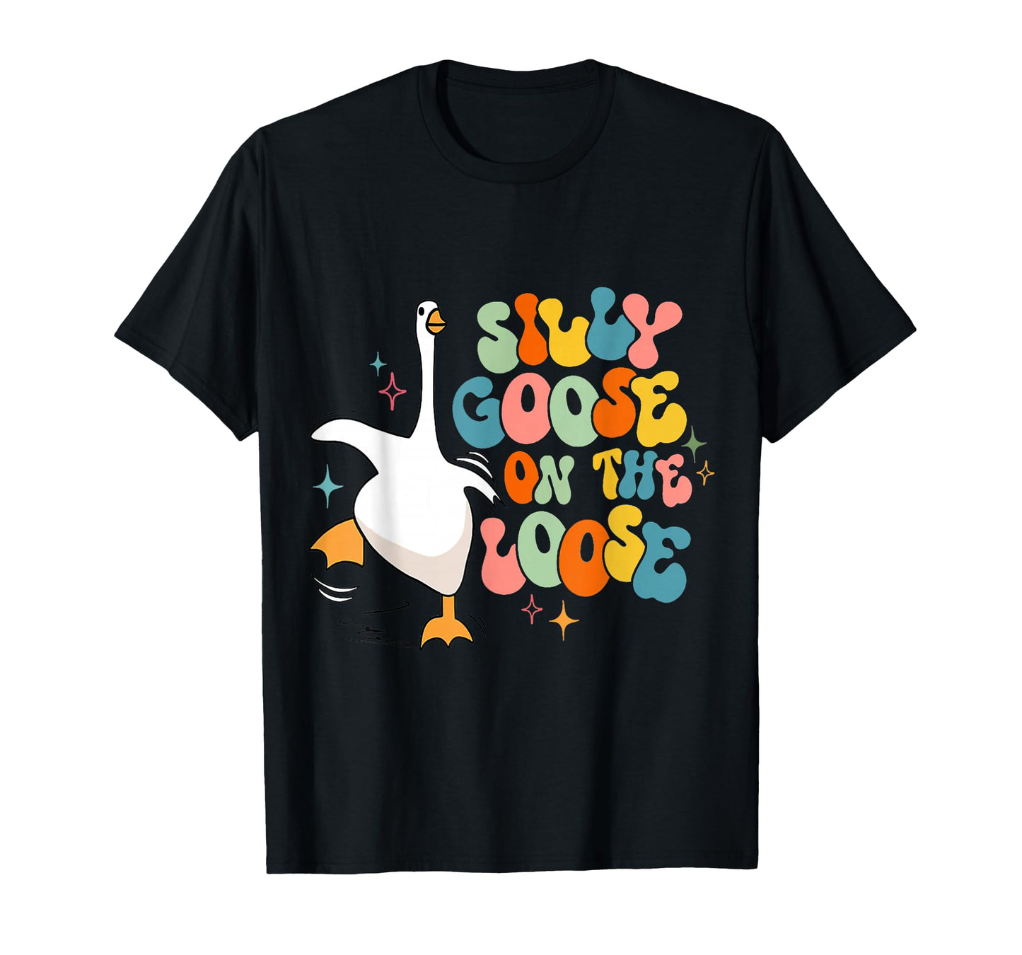 Vintage Silly Goose On The Loose Retro Groovy Silly Goose T-Shirt