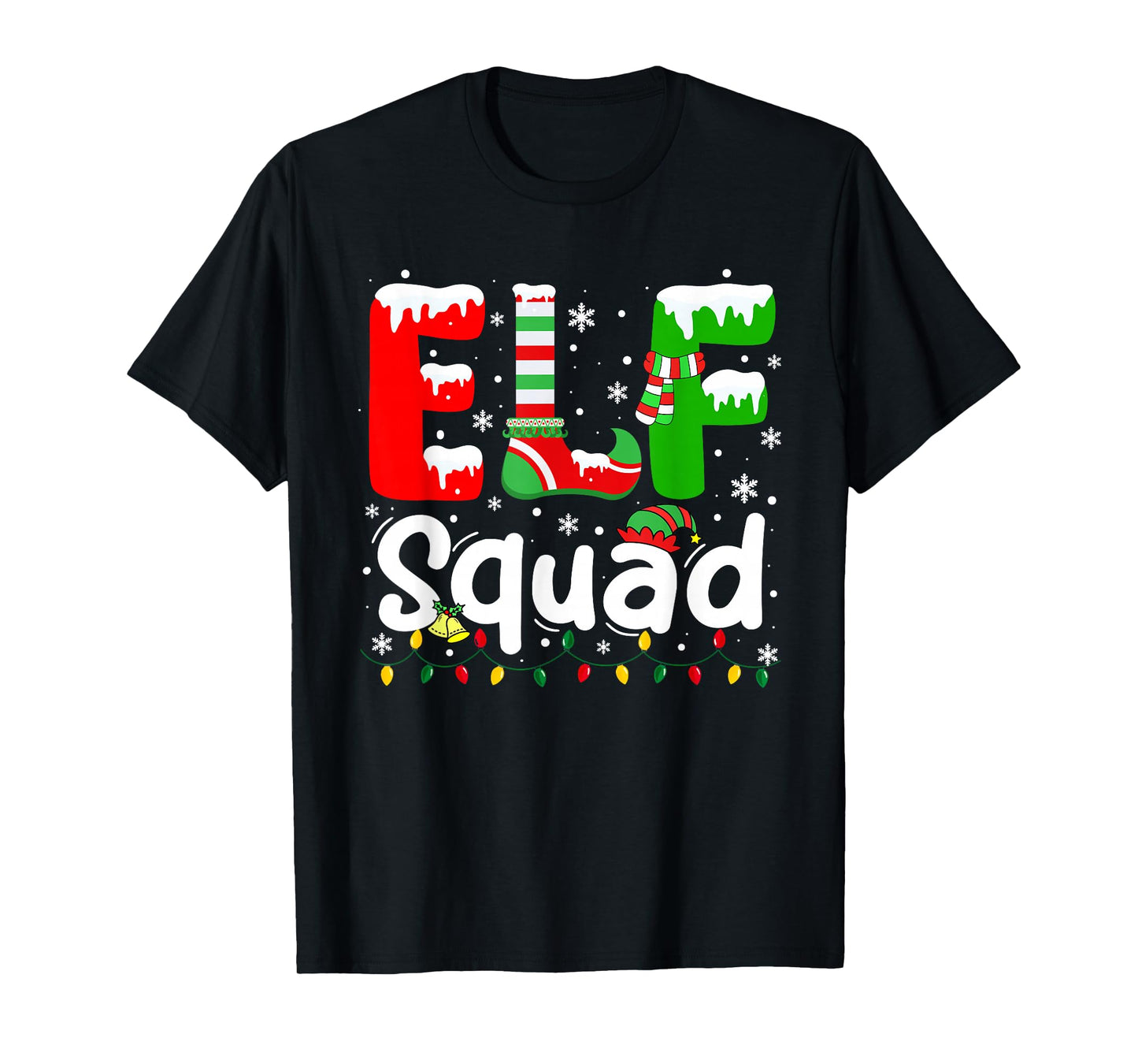 Funny Elf Squad Christmas Family Matching Xmas Elf Pajamas T-Shirt