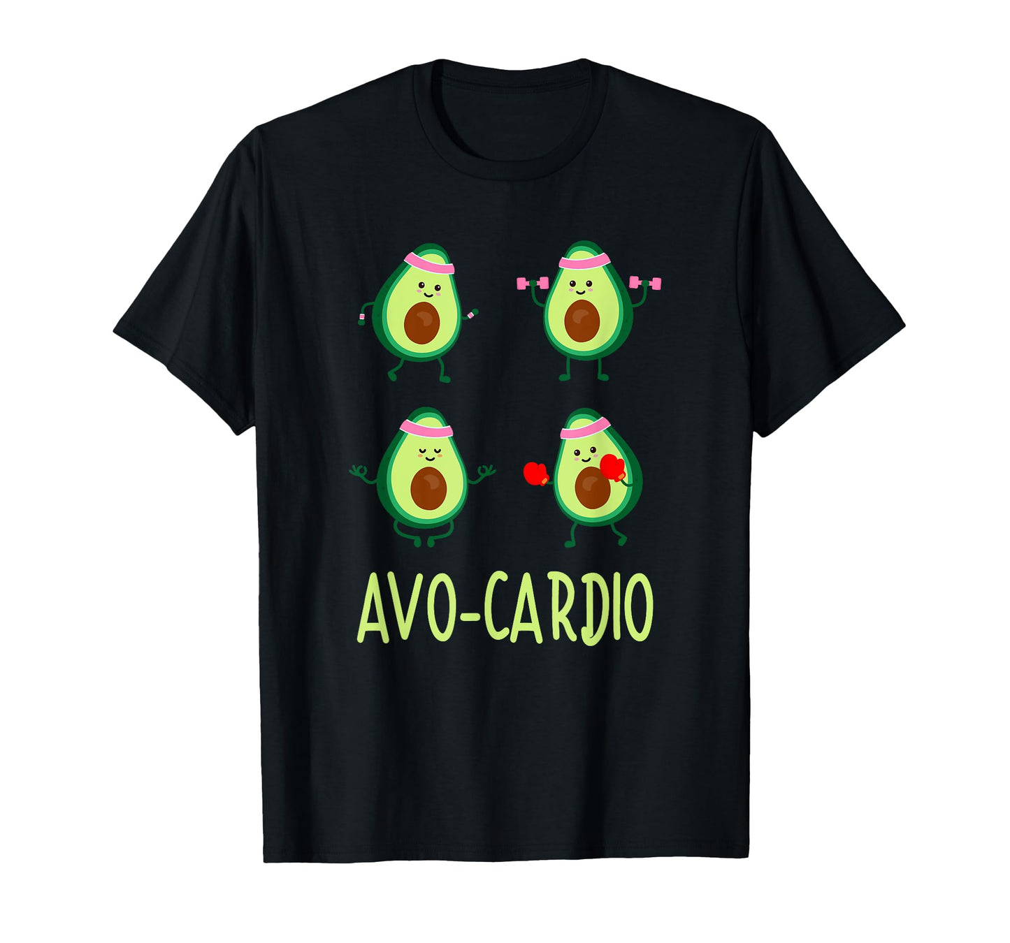 Avo-Cardio Avocardio Time Fitness Avocado Vegan Sport T-Shirt