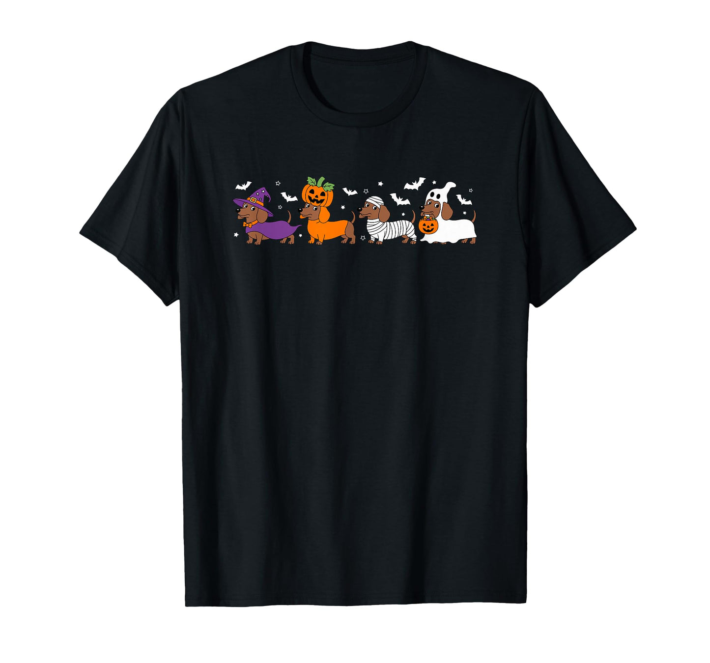 Weiner Dog Witch Happy Halloweenie Cute Halloween Dachshund T-Shirt