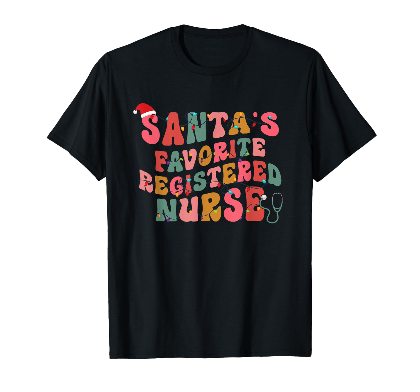Santa's Favorite Registered Nurse Er Rn Nursing Christmas T-Shirt