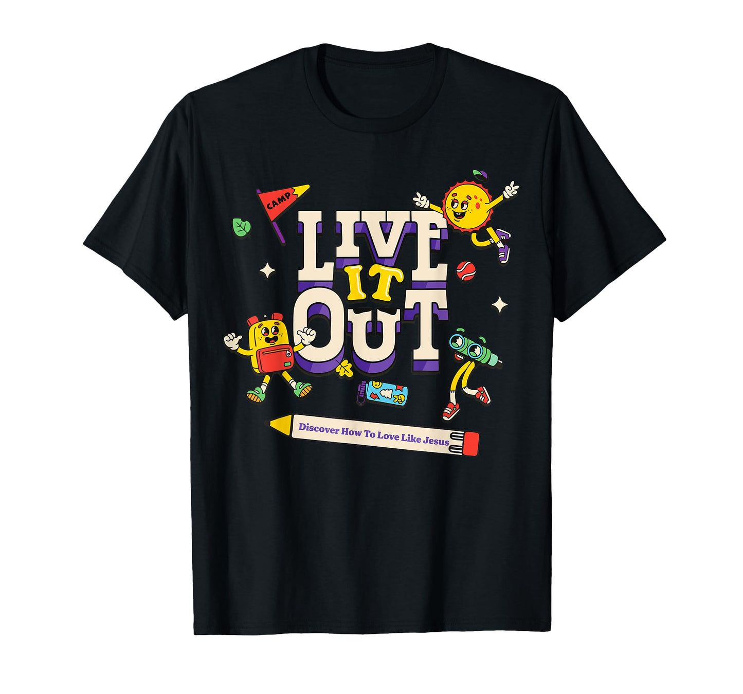 Live It Out Love Like Jesus VBS 2025 Christian Camping T-Shirt