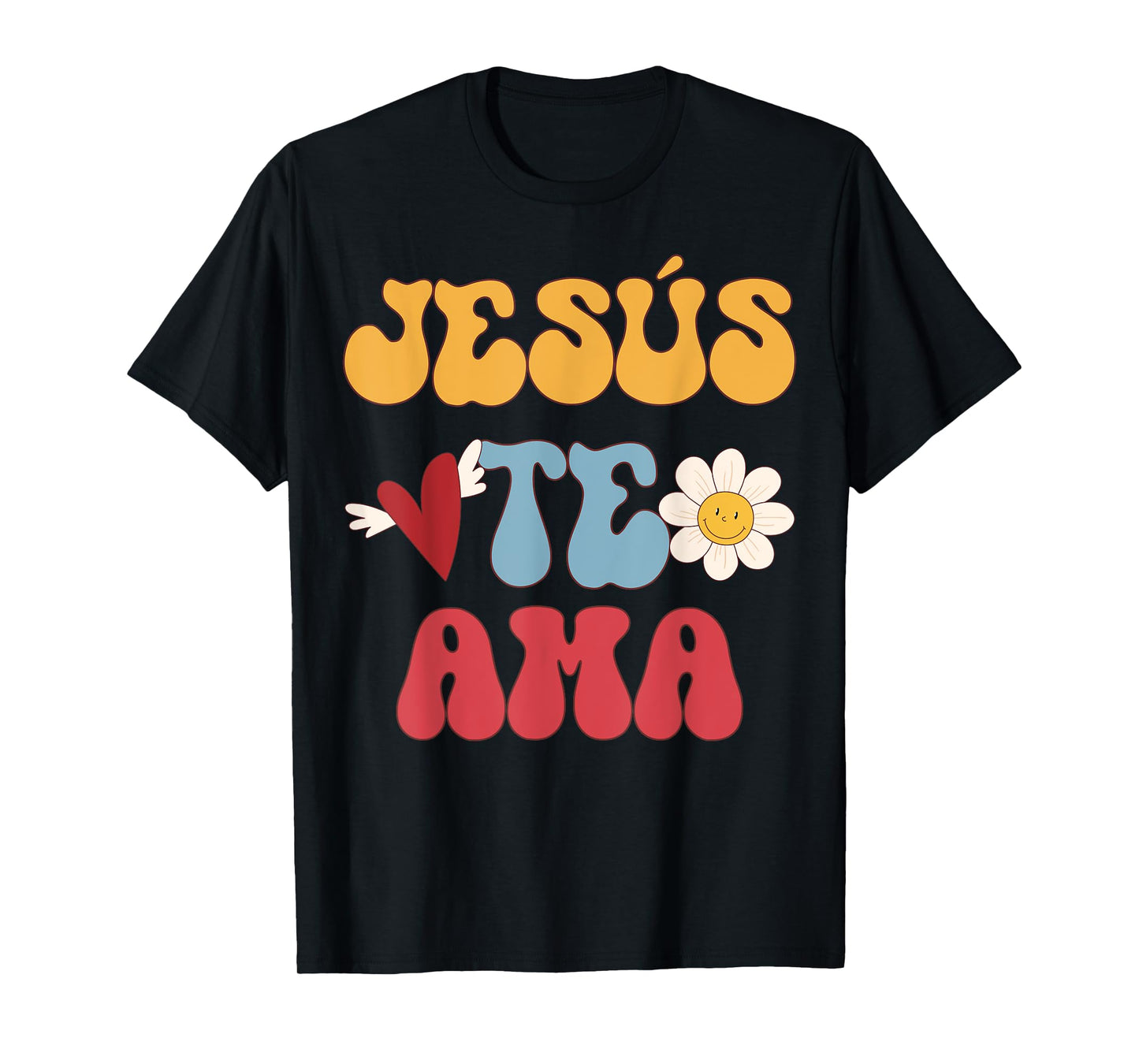 Groovy Spanish, Jesus Loves You Christian 70's Hippie T-Shirt
