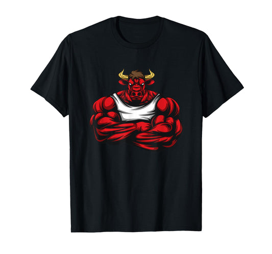 Strong Like Bull Bodybuilding, Weightlifting Gym T-Shirt T-Shirt