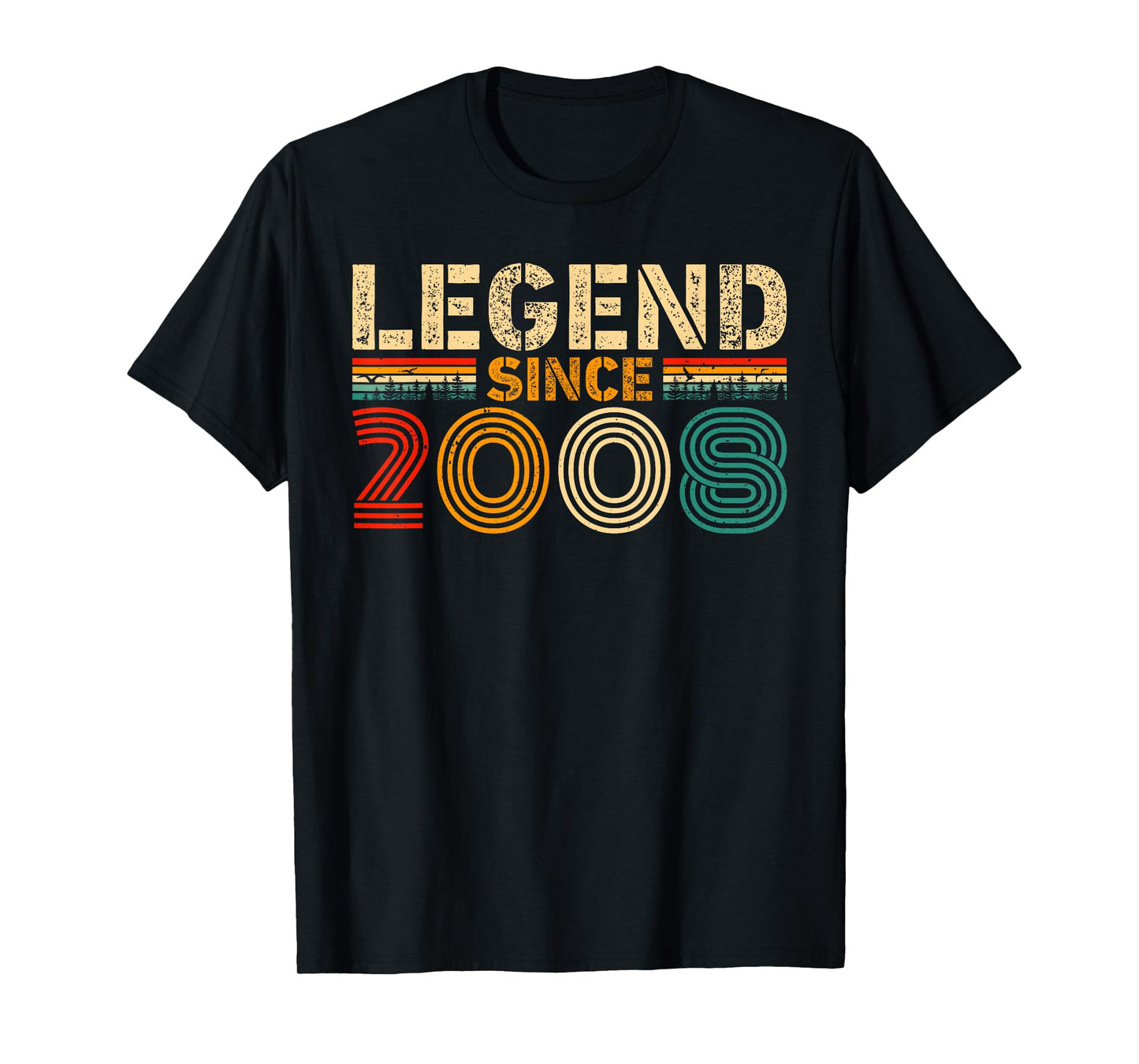 Legend Since 2008 Vintage Birthday Year 2008 Men Women Retro T-Shirt