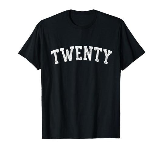 Twenty Minimalist 20th Birthday Design 20-Year-Old T-Shirt