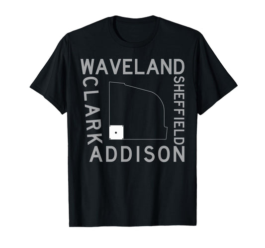 Baseball stadium Streets Of Wrigley Field Sheffield Addison T-Shirt