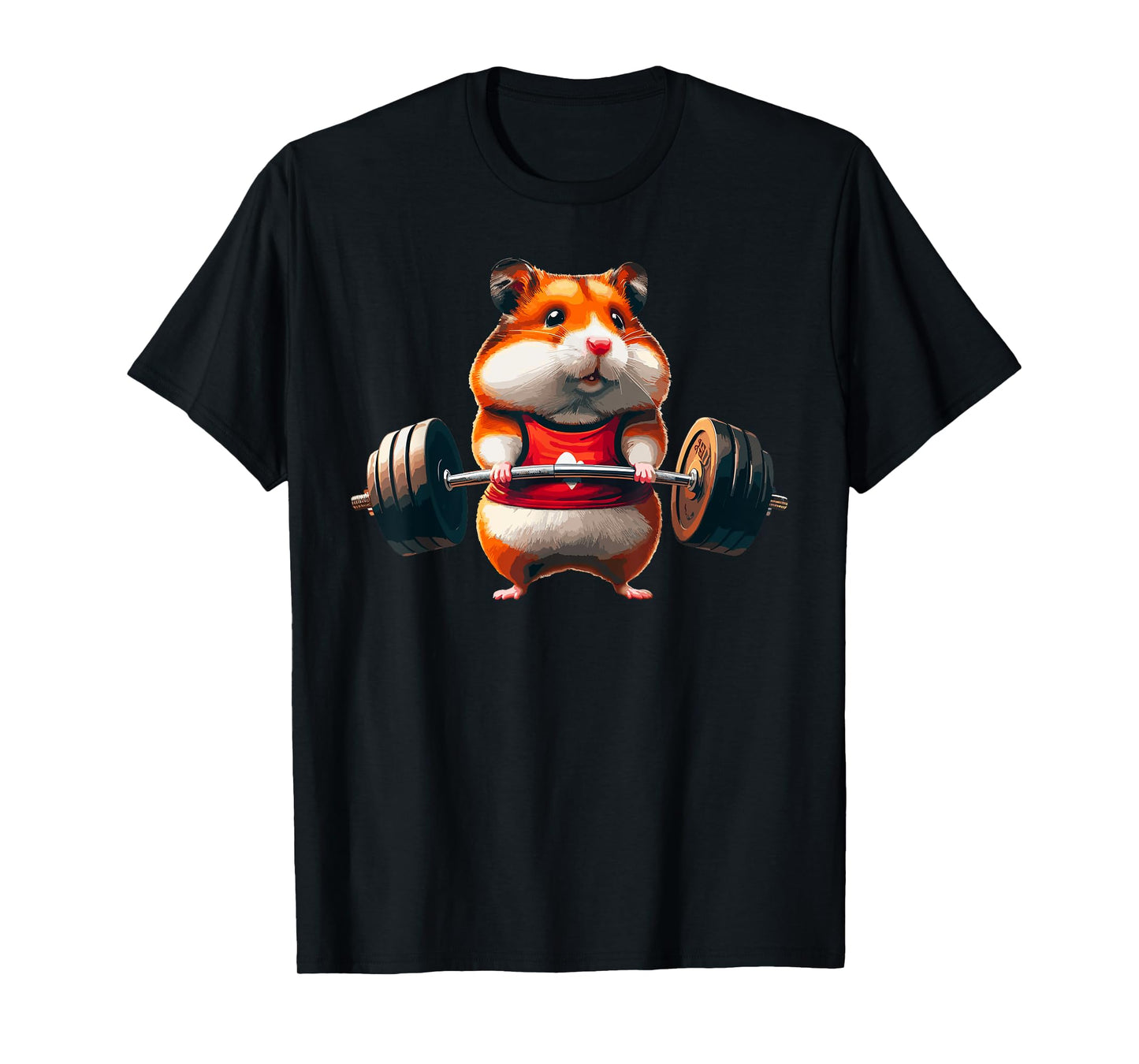 Muscle Gym Hamster Deadlifting Humour Weightlifting Workout T-Shirt, Small, Black