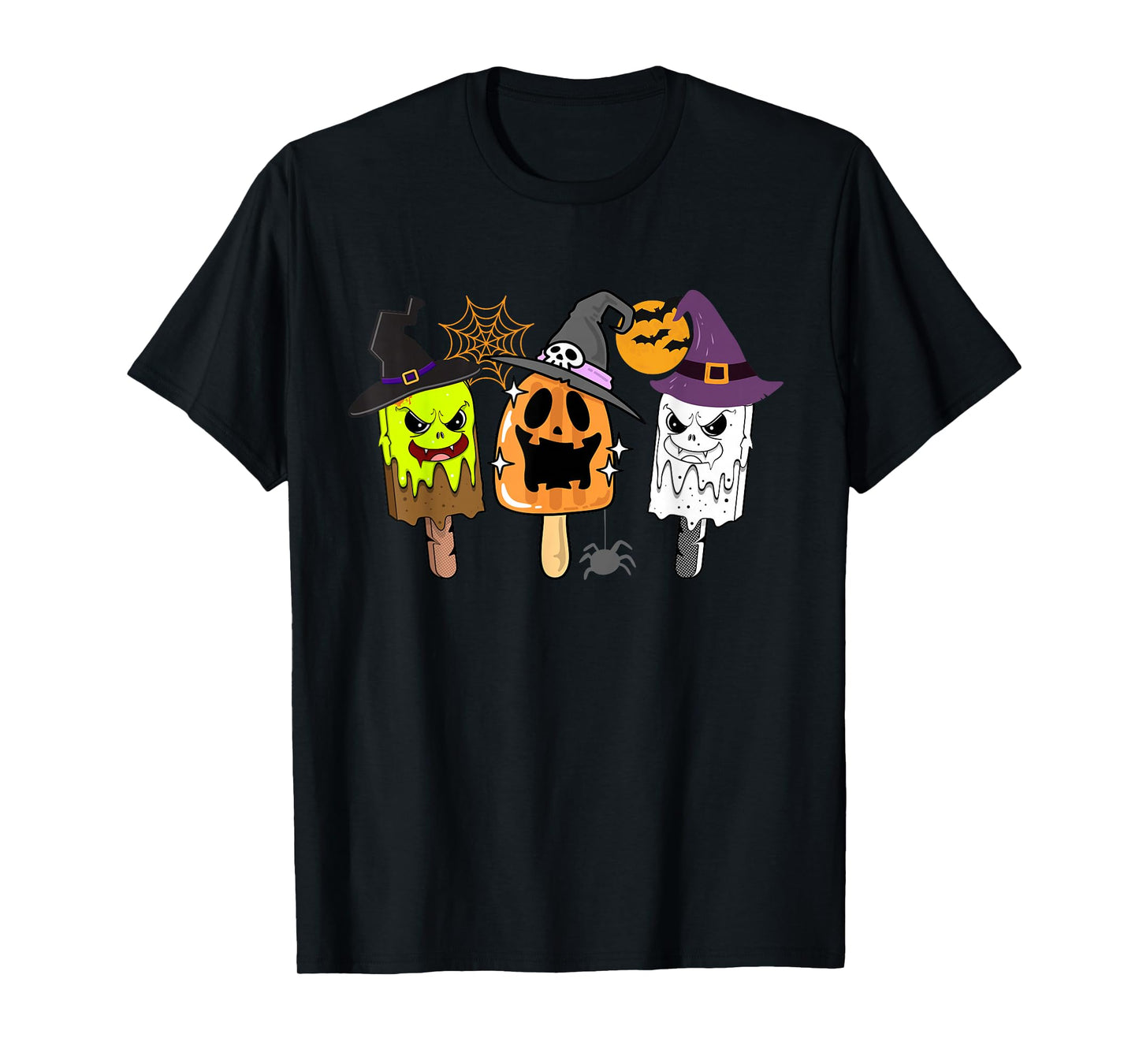 Spooky Creepy Popsicle Halloween Scary Ghost Pumpkin T-Shirt