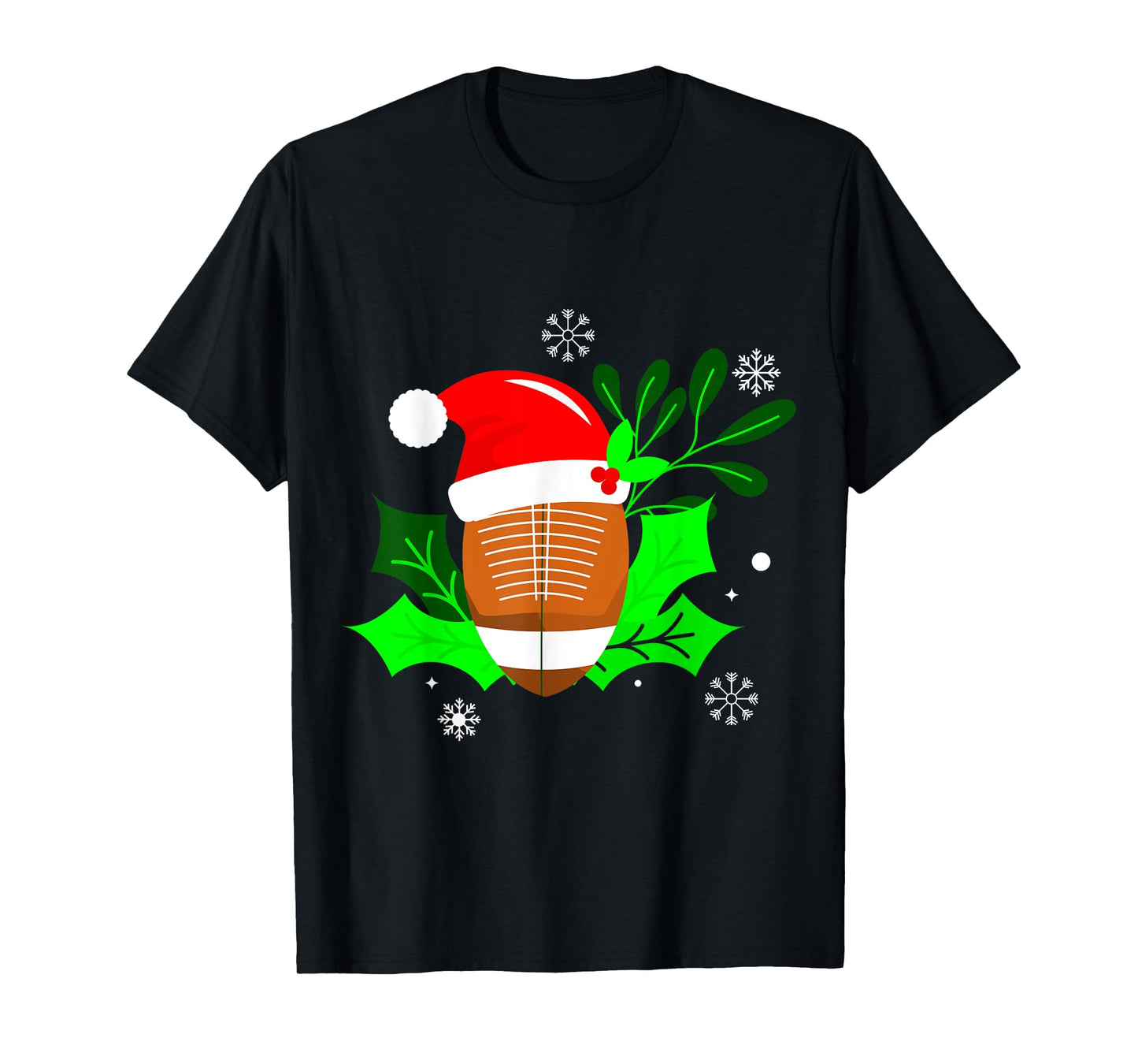Ugly Christmas Football Sports Xmas Holly Santa Festive T-Shirt