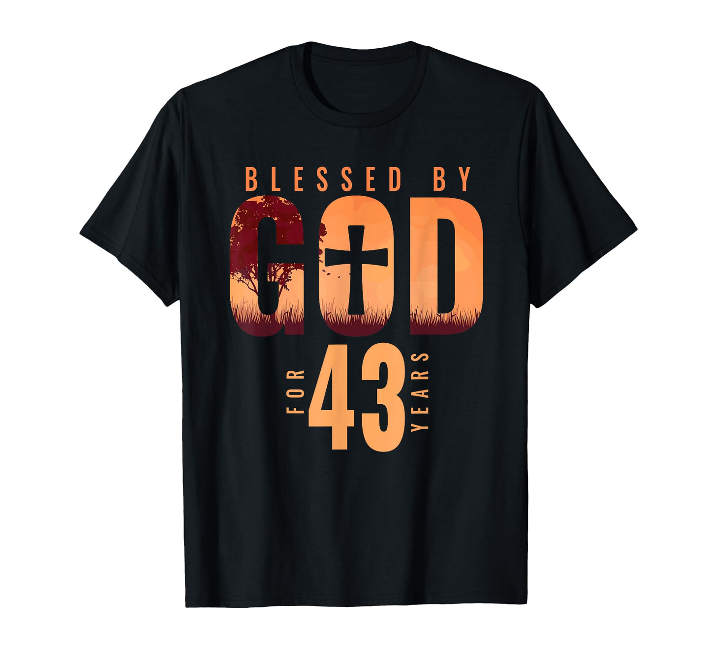 Blessed By God For 43 Years 43rd Birthday Religious Theme T-Shirt