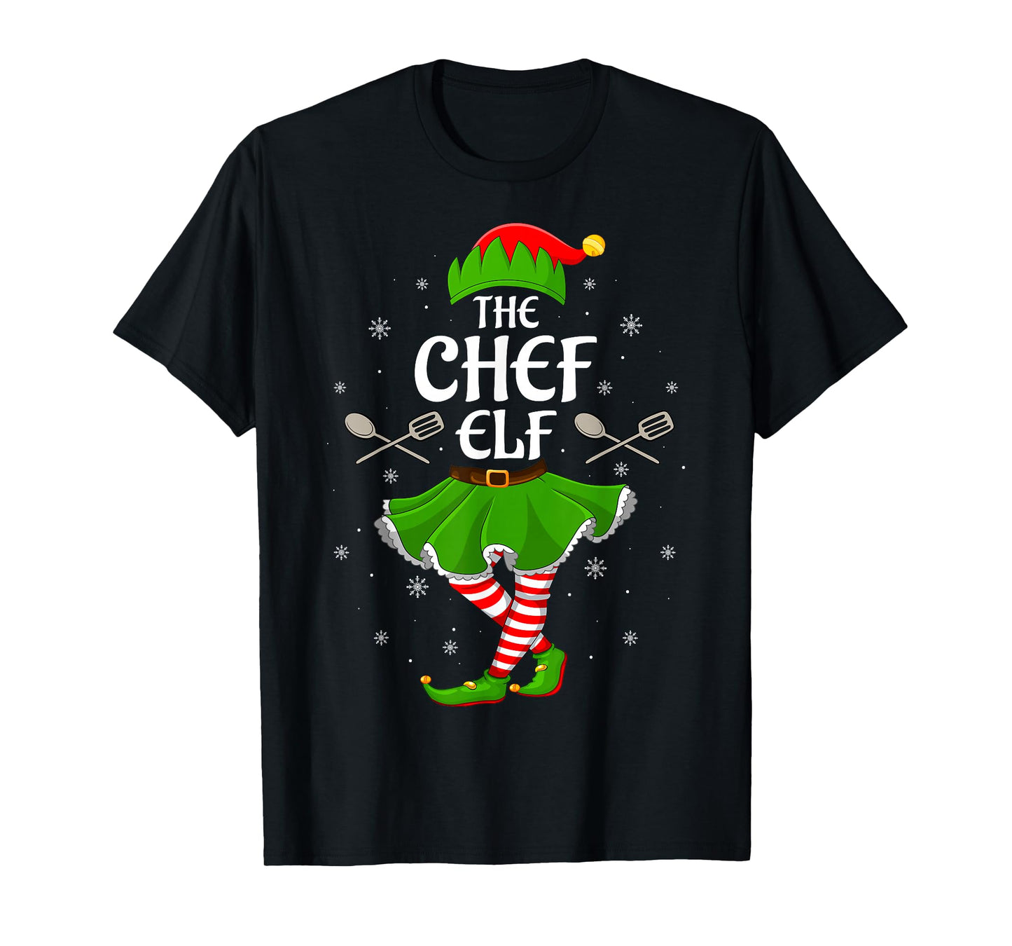 Chef Elf Christmas Family Girls Women Elf Squad Xmas T-Shirt