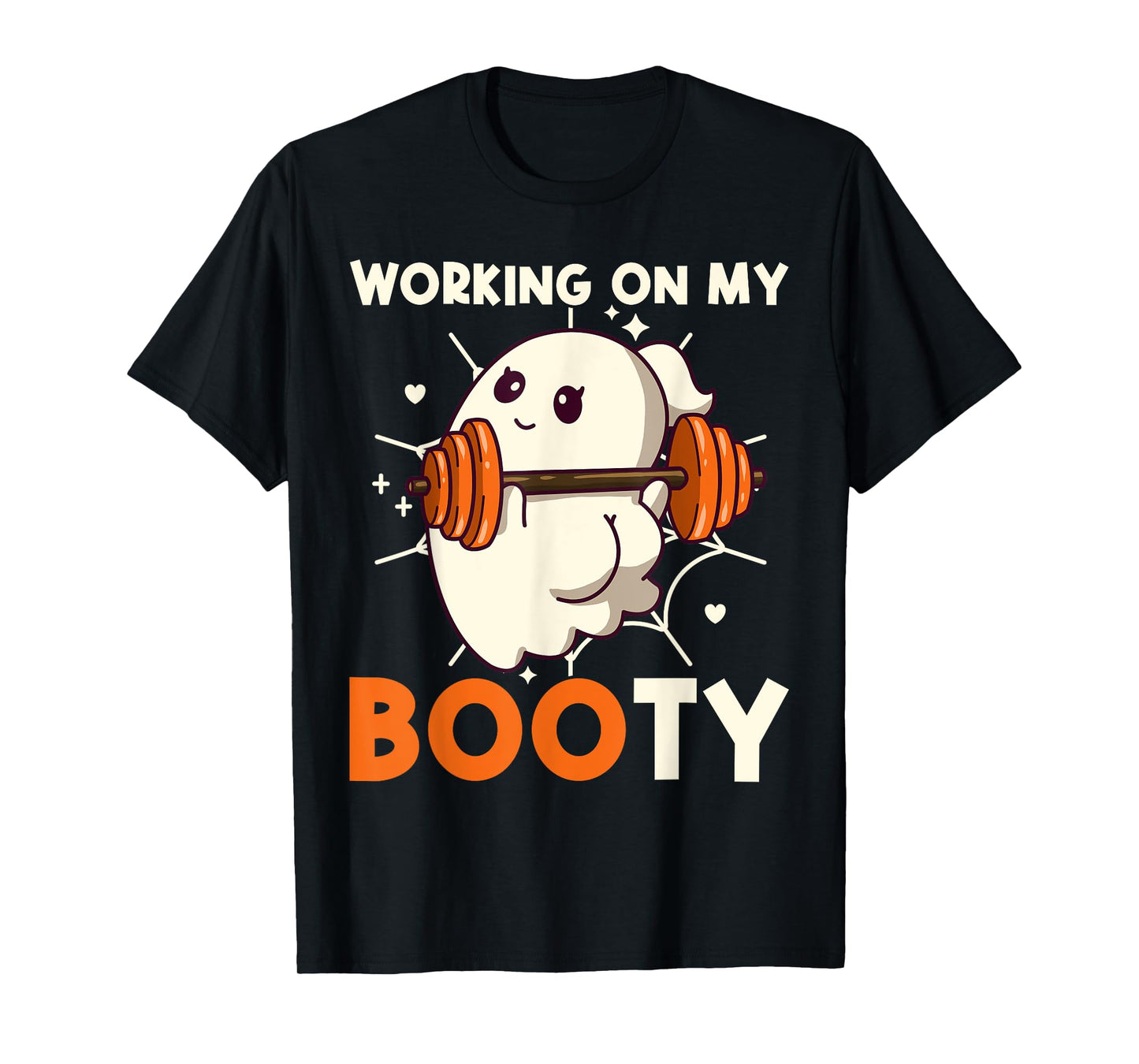 Working On My Booty Ghost Boo Gym Lover Halloween Funny T-Shirt