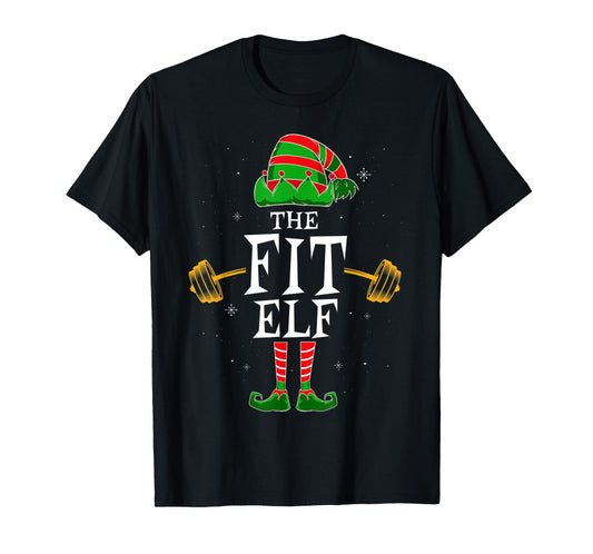 Fit Elf Group Matching Family Christmas Gym Fitness T-Shirt