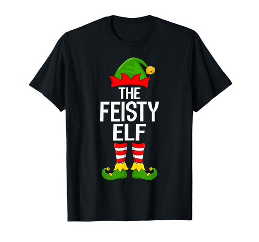 Feisty Elf Xmas Matching Family Elf Squad Christmas T-Shirt
