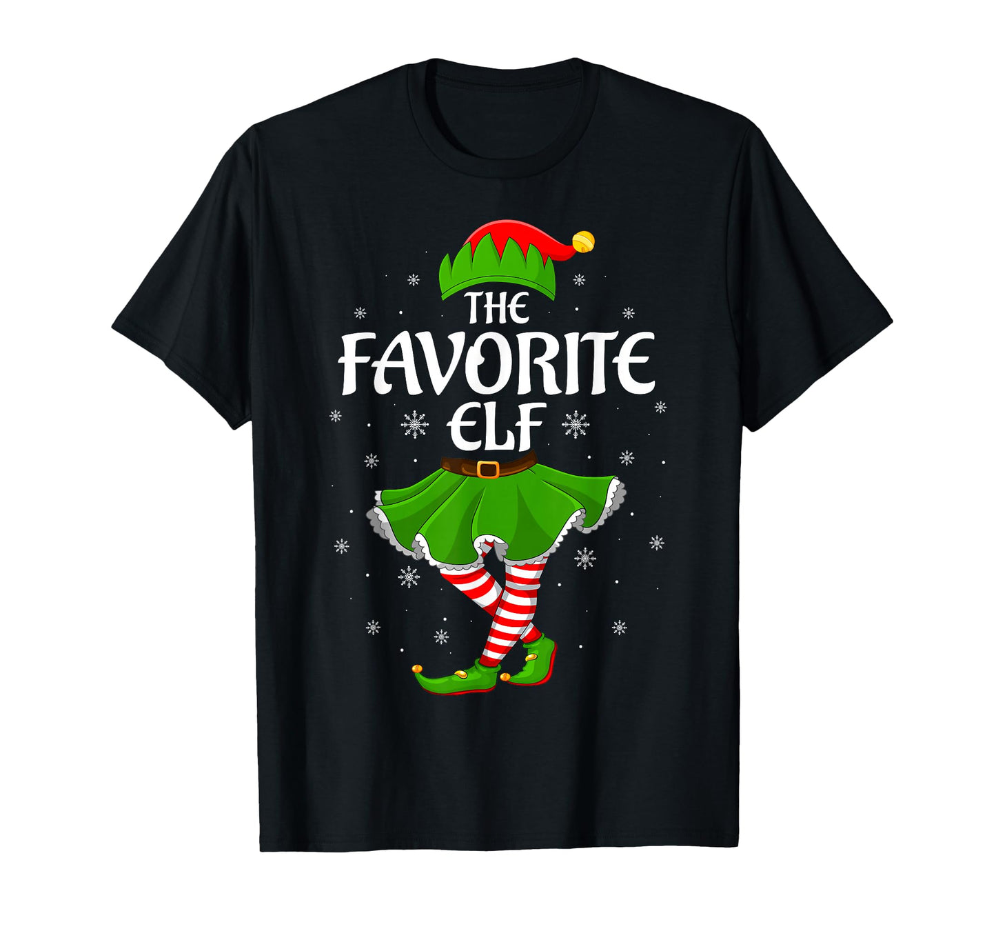 Favorite Elf Christmas Family Girls Women Elf Squad Xmas T-Shirt