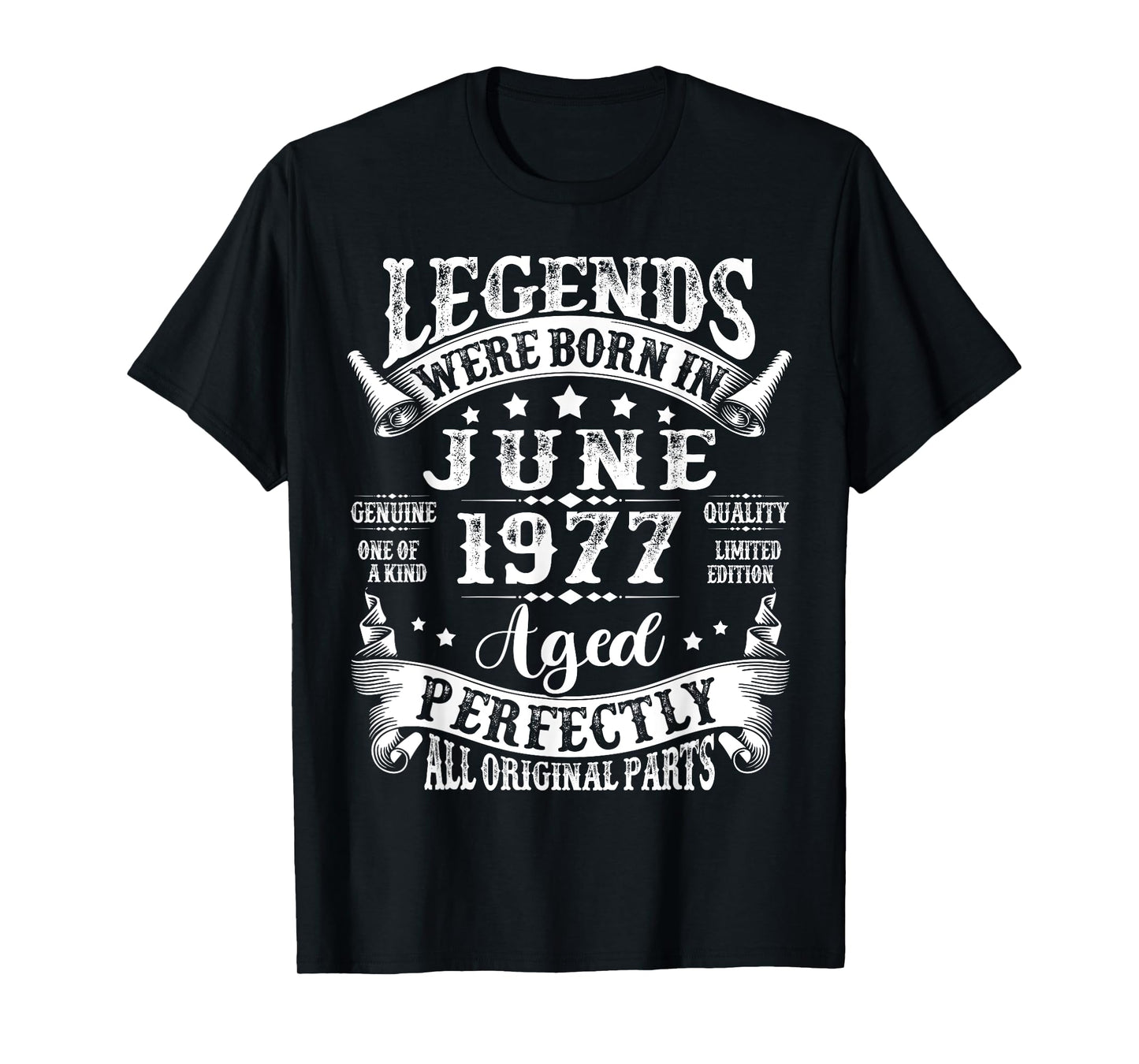 Legends Were Born in June 1977 Vintage 48th Birthday Men Dad T-Shirt