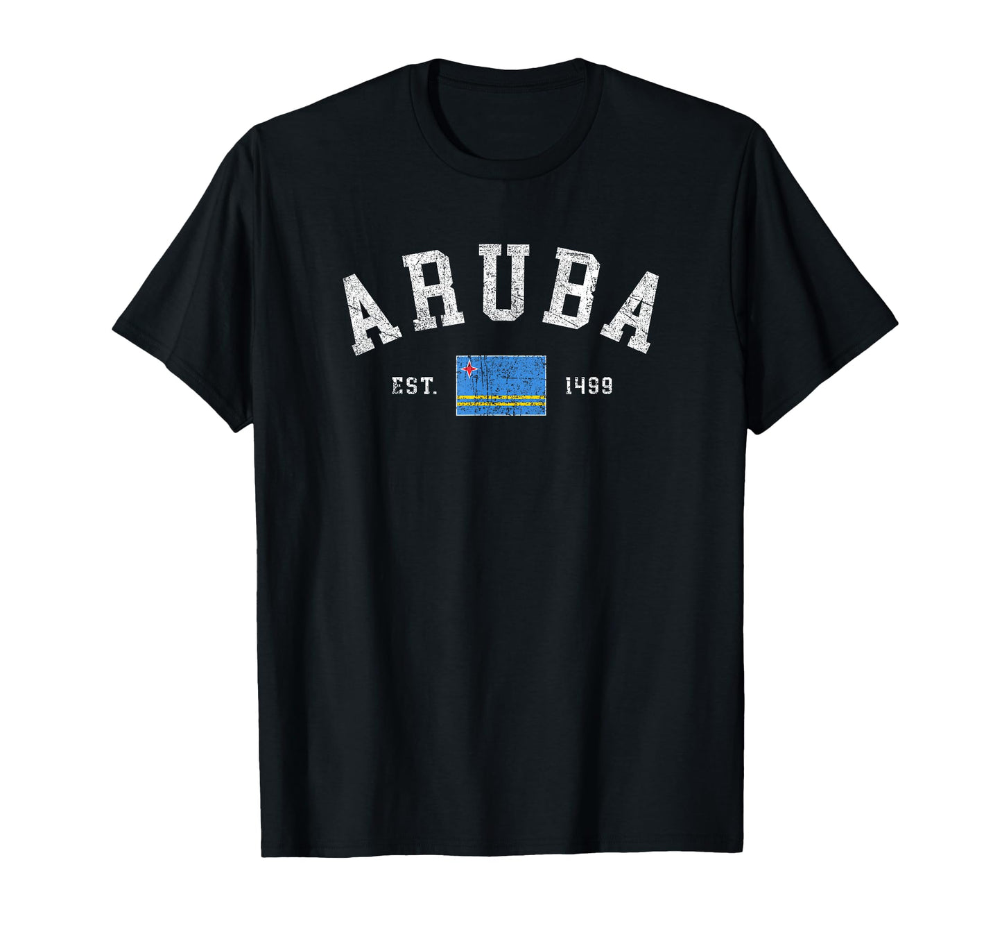 Vintage Aruba Flag Cruise Vacation Souvenir Mens Womens T-Shirt
