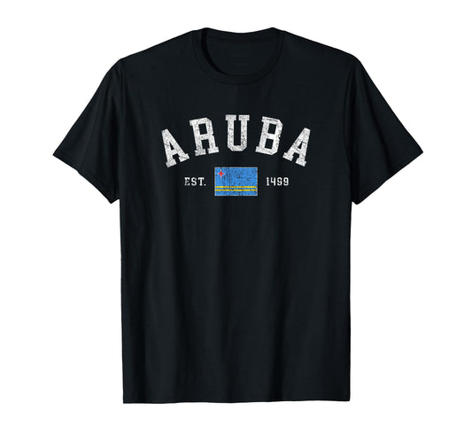 Vintage Aruba Flag Cruise Vacation Souvenir Mens Womens T-Shirt
