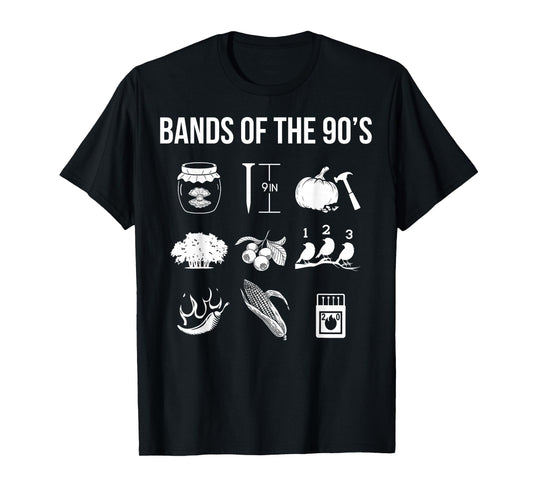 Retro 1990s Bands - Music - 90s Music Lover T-Shirt