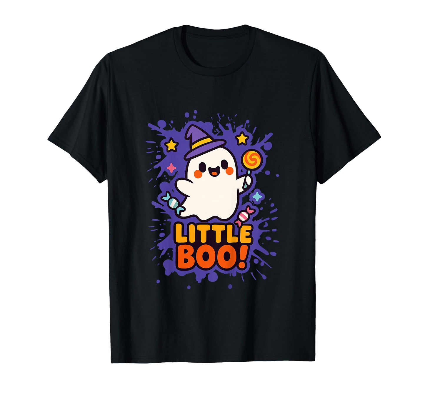 Kids Little Boo – Cute Ghost & Candy | Kids Halloween Kawaii T-Shirt