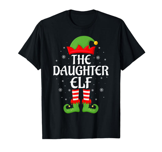Daughter Elf Xmas Family Matching Elf Squad Christmas Girls T-Shirt