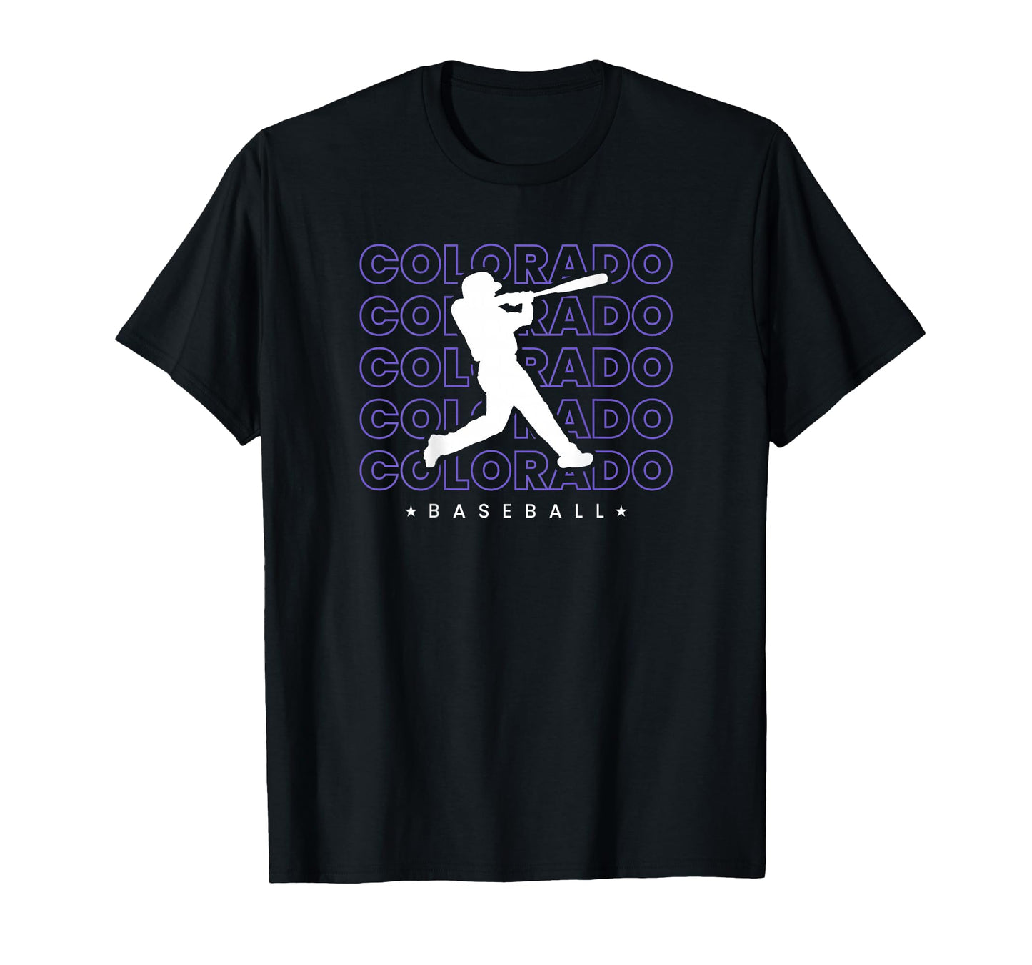 Colorado Baseball Backprint Retro Minimalist Baseball Lover T-Shirt