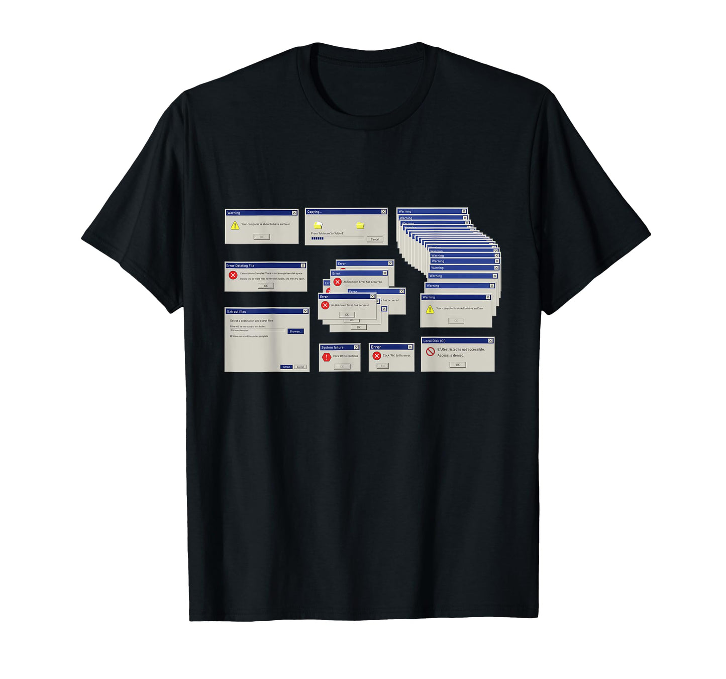 Cool Computer Error Pop Up Illustration Message Graphic T-Shirt