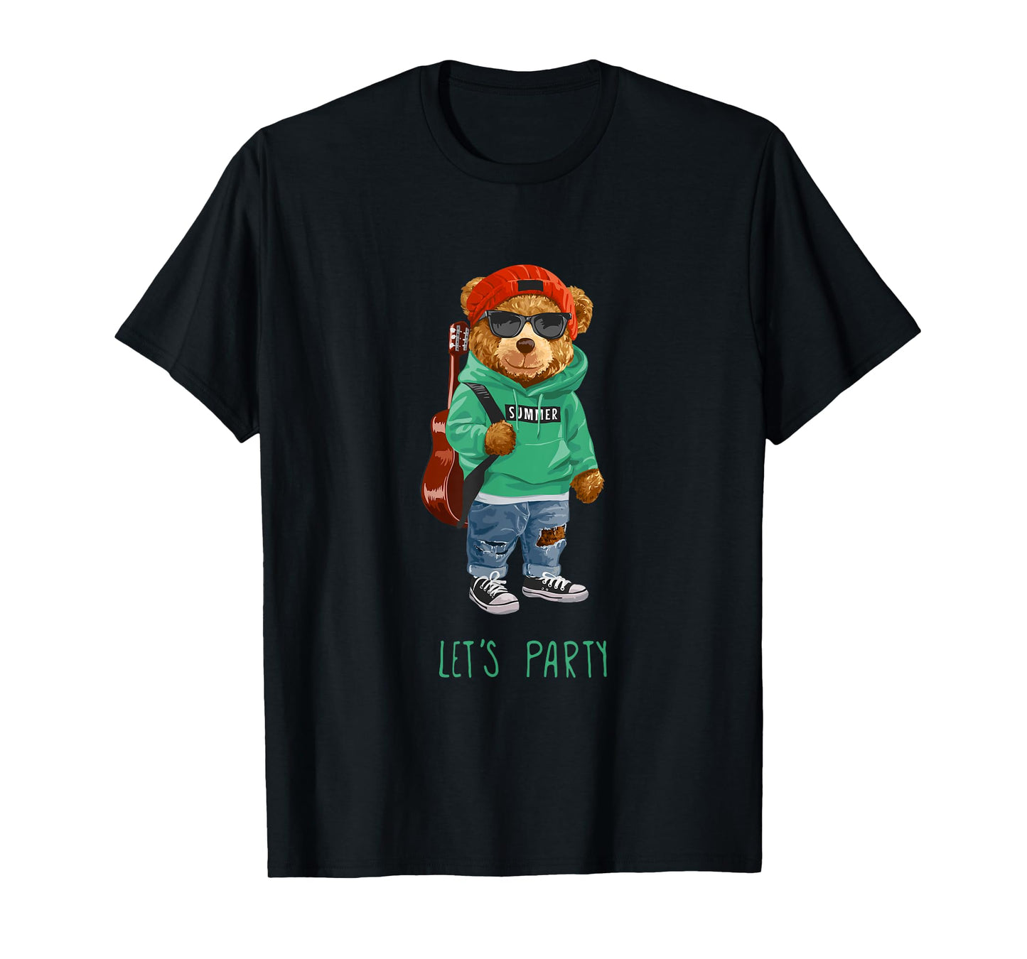 Stay Childish Let's Party, Funny Boys Girls Teddy Bear Style T-Shirt