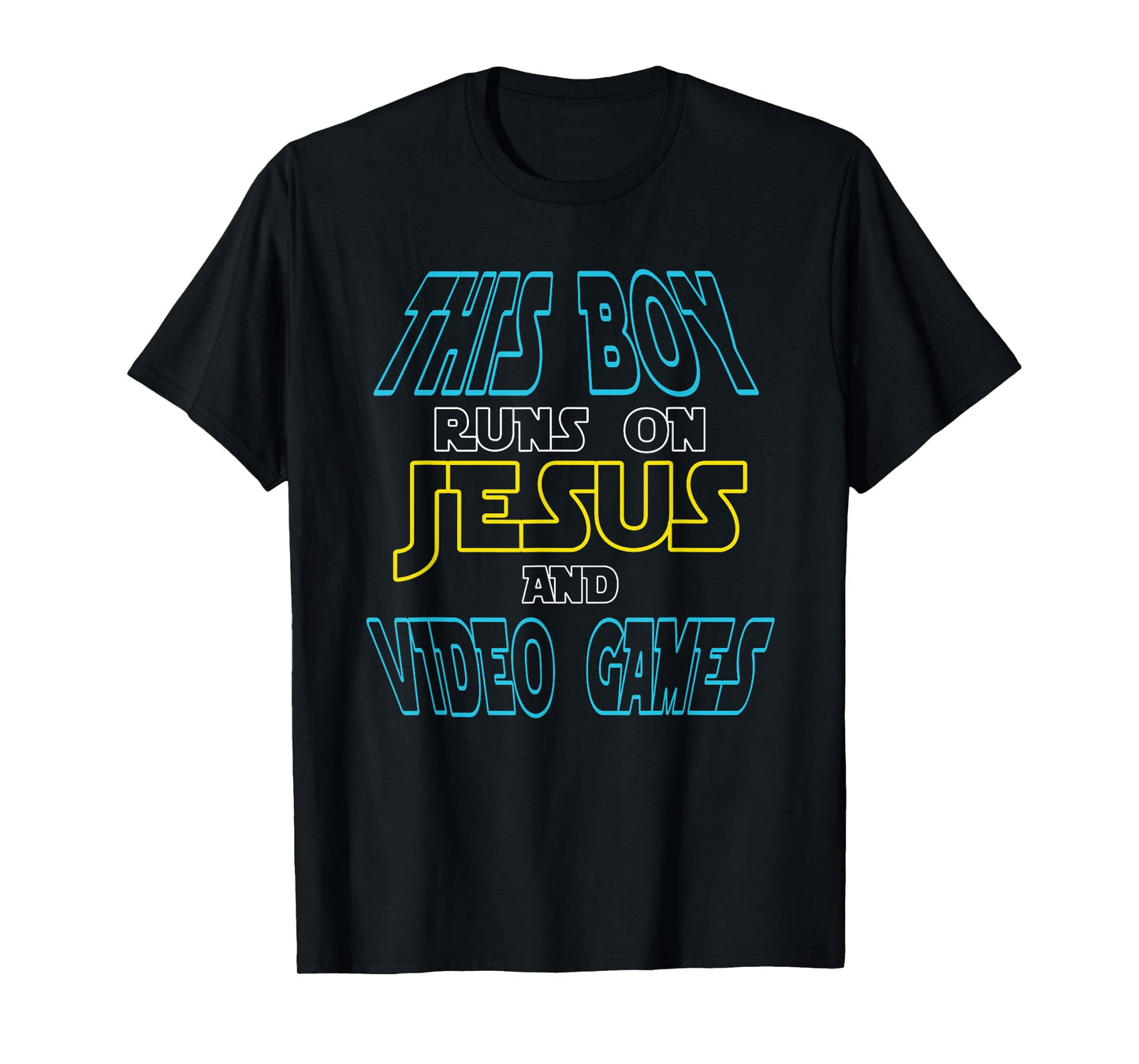 This Boy Runs On Jesus And Video Games Shirt Christian Gift T-Shirt