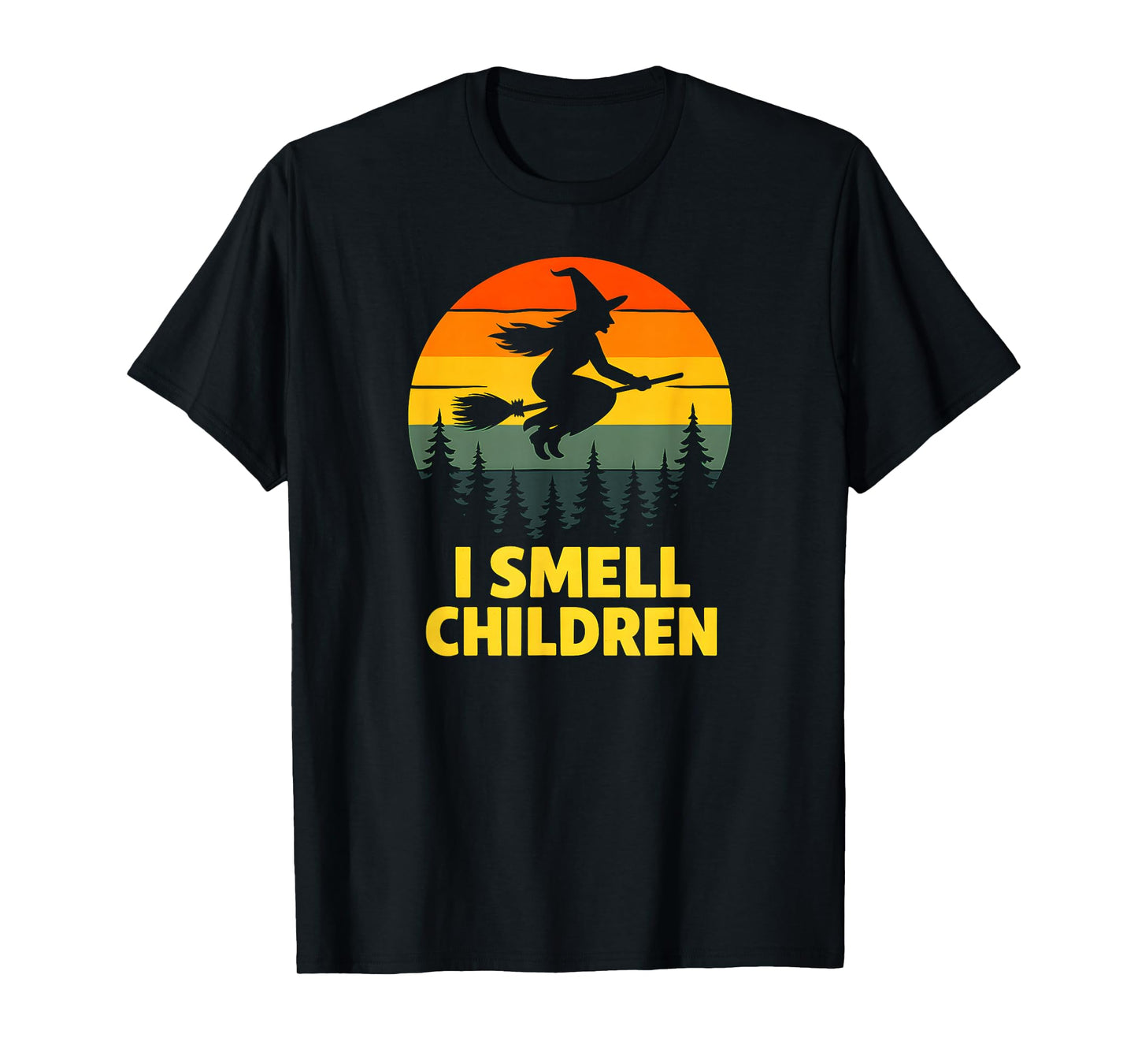 I Smell Children Witch Halloween Funny Vintage Sunset T-Shirt