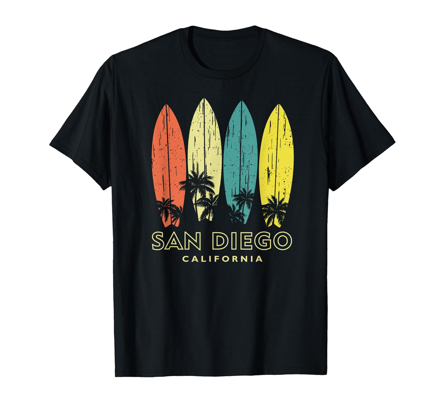 San Diego California Retro Surfboards Vintage Boys Girls T-Shirt