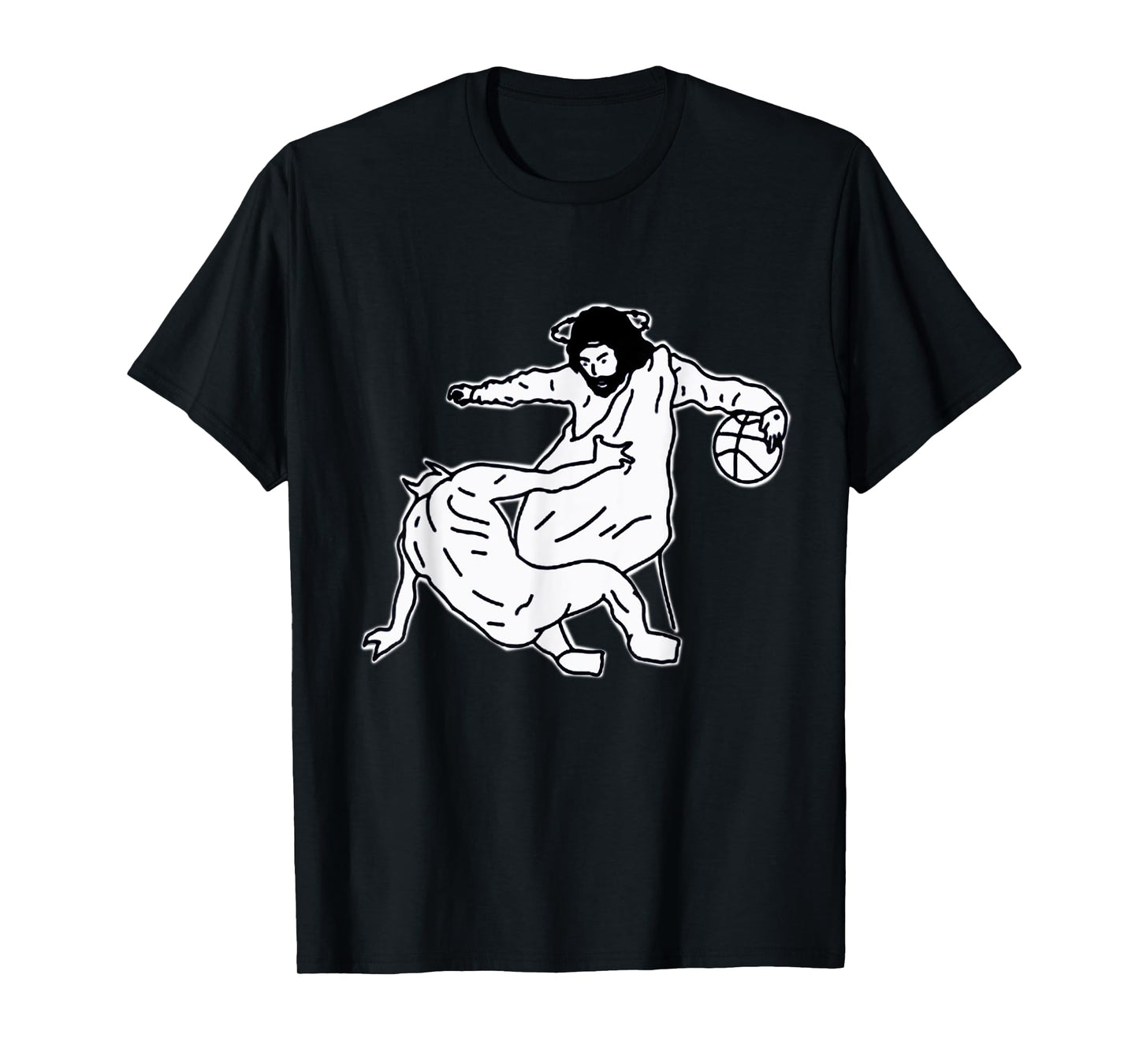 Urban Empyre Holy Cross Jesus Satan Basketball T-Shirt, Small, Black