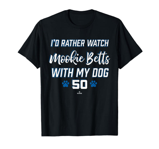 With My Dog Mookie Betts Los Angeles Baseball MLBPA T-Shirt