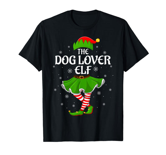 Dog Lover Elf Christmas Family Girls Women Elf Squad Xmas T-Shirt