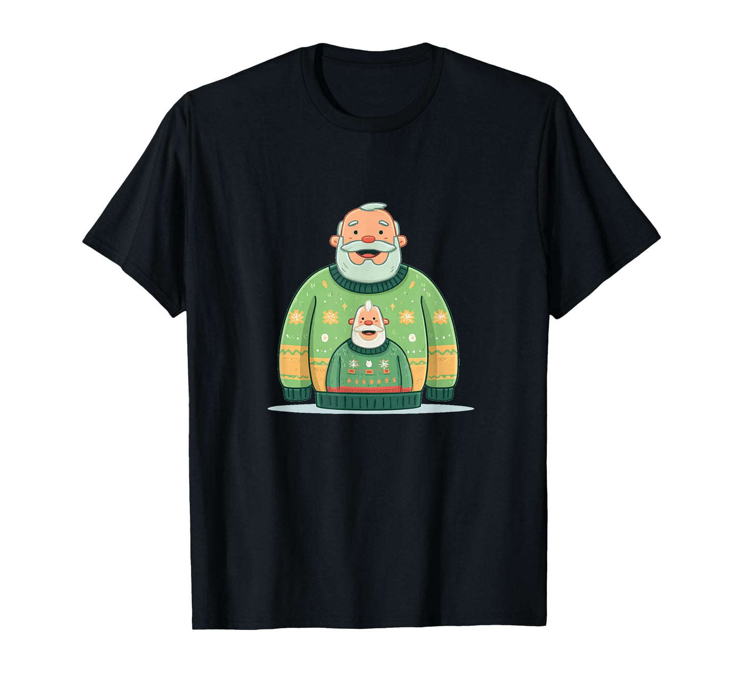 Funny Santa with Ugly Christmas Sweater T-Shirt