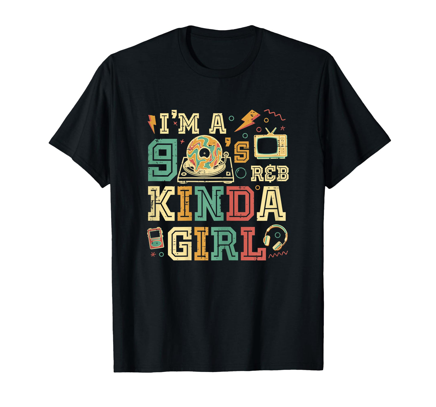 Im 90s RNB Kinda Girl R&B Retro Music Lover Women Girls Kids T-Shirt