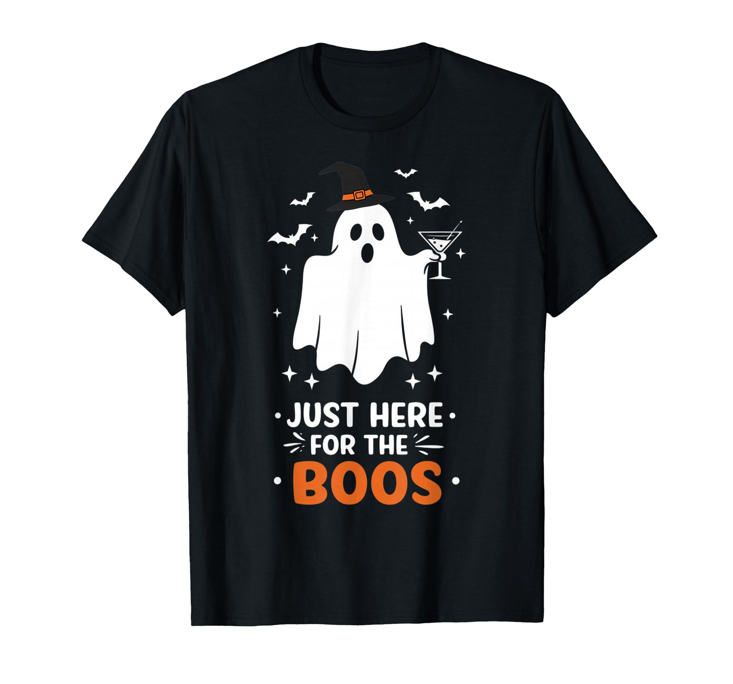 Just Here for The Boos Ghost Witch Hat Halloween Party T-Shirt