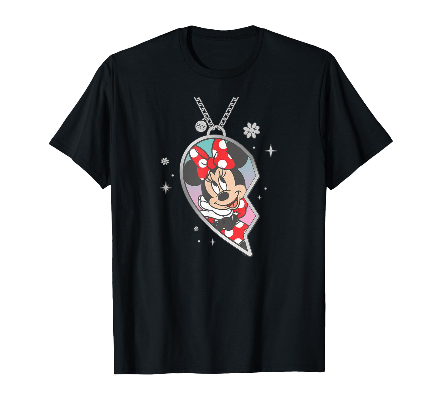 Disney BFF Best Friends Minnie Mouse Matching Heart Necklace T-Shirt