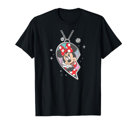 Disney BFF Best Friends Minnie Mouse Matching Heart Necklace T-Shirt