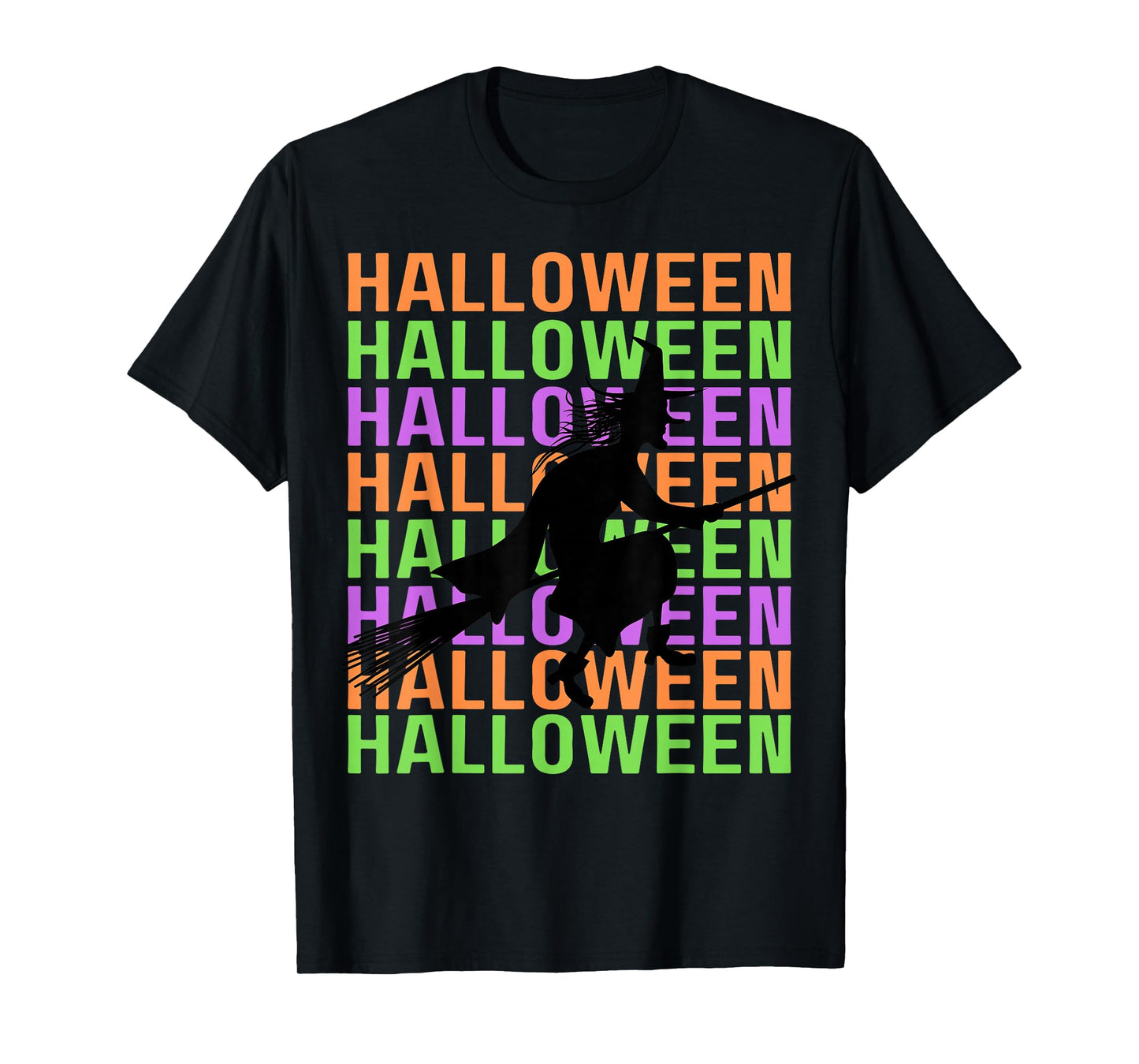 Funny Black Witch Halloween Costume Men Women Kid Girl Boy T-Shirt