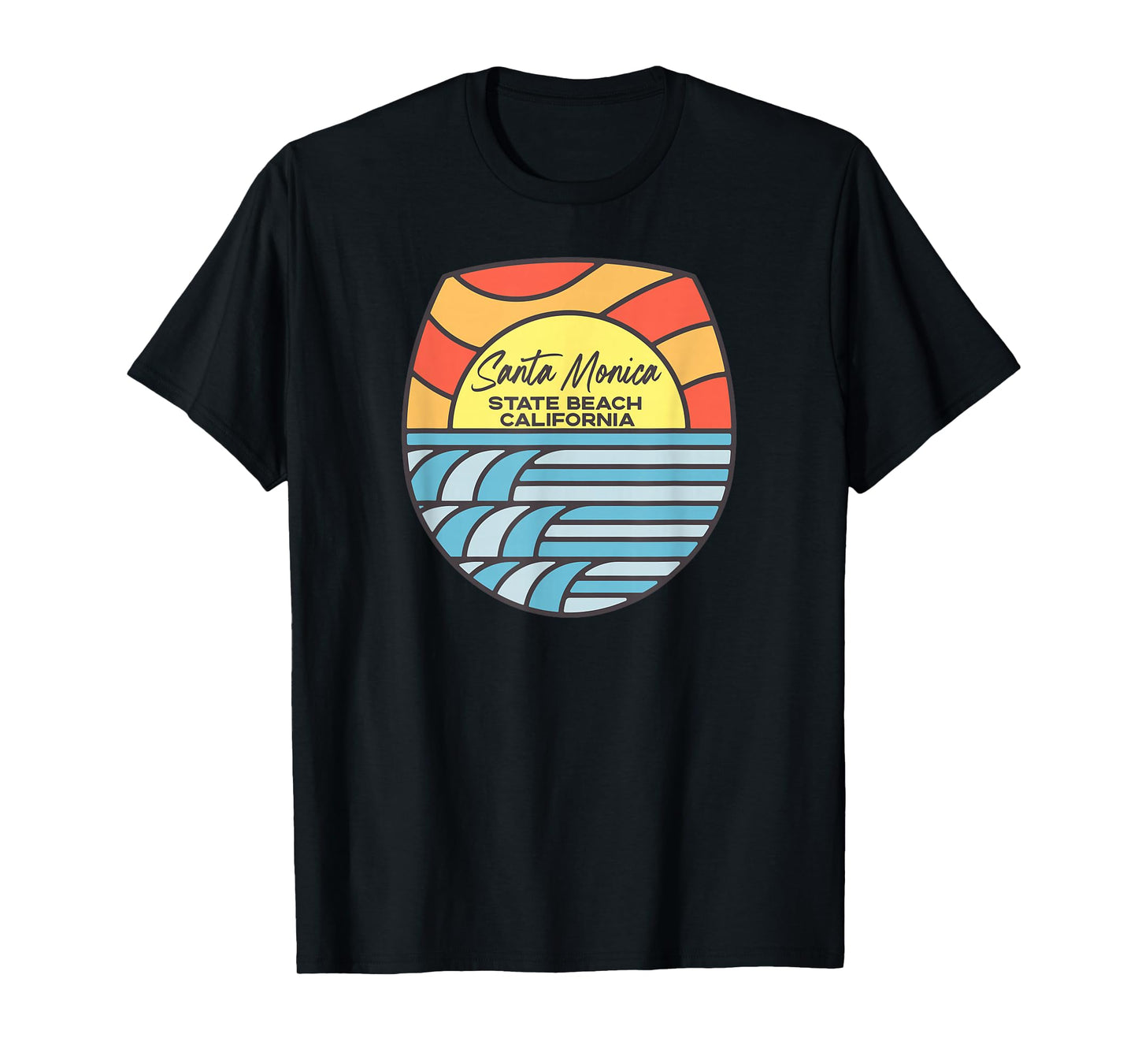 Santa Monica State Beach California CA Lover Sunset T-Shirt