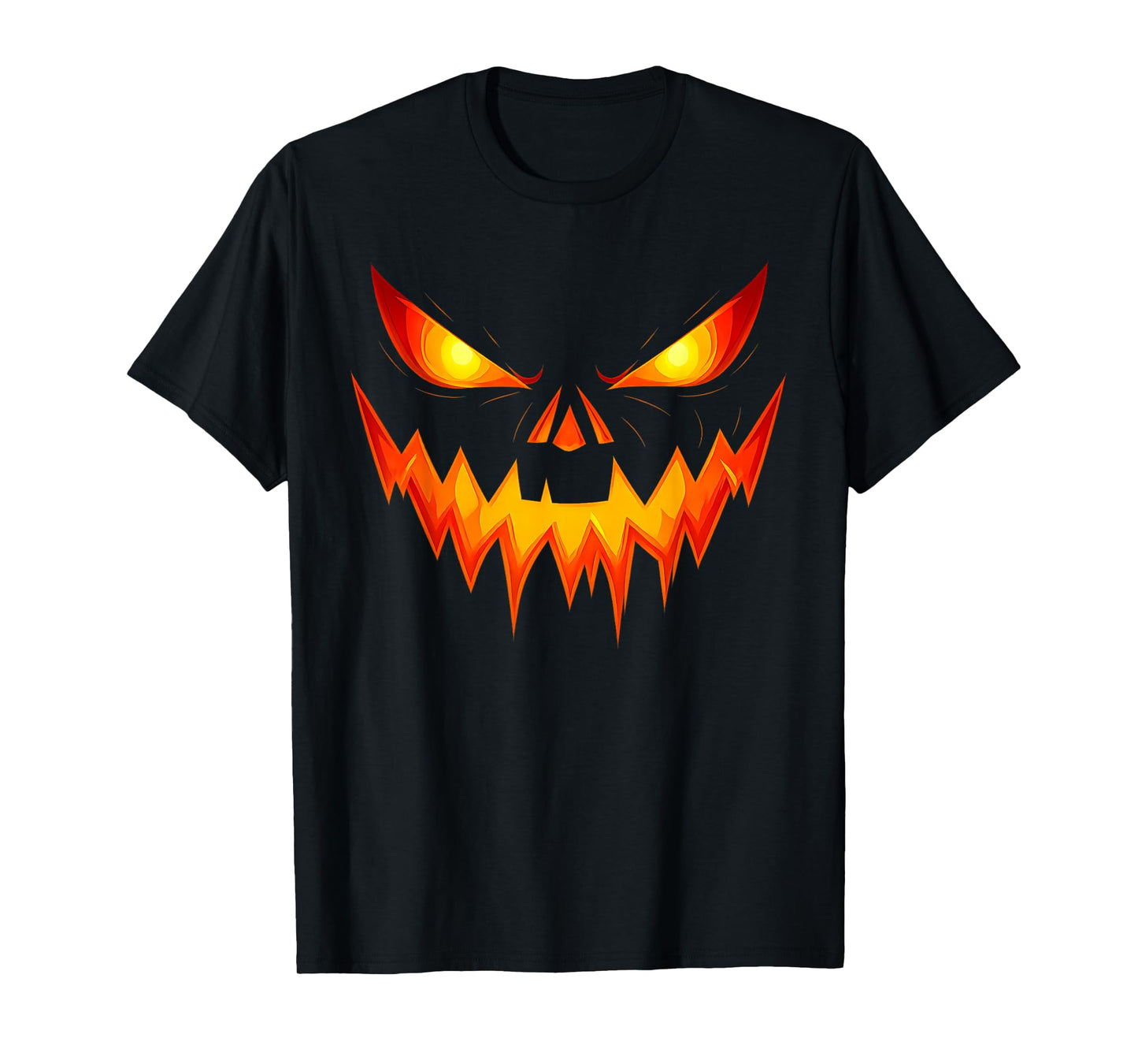 Scary Pumpkin Jack O Lantern Face Halloween Men Boys Kids T-Shirt