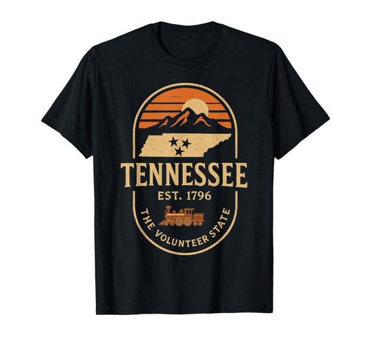 Vintage TN Tennessee Est 1796 Orange USA flag Smoky Souvenir T-Shirt